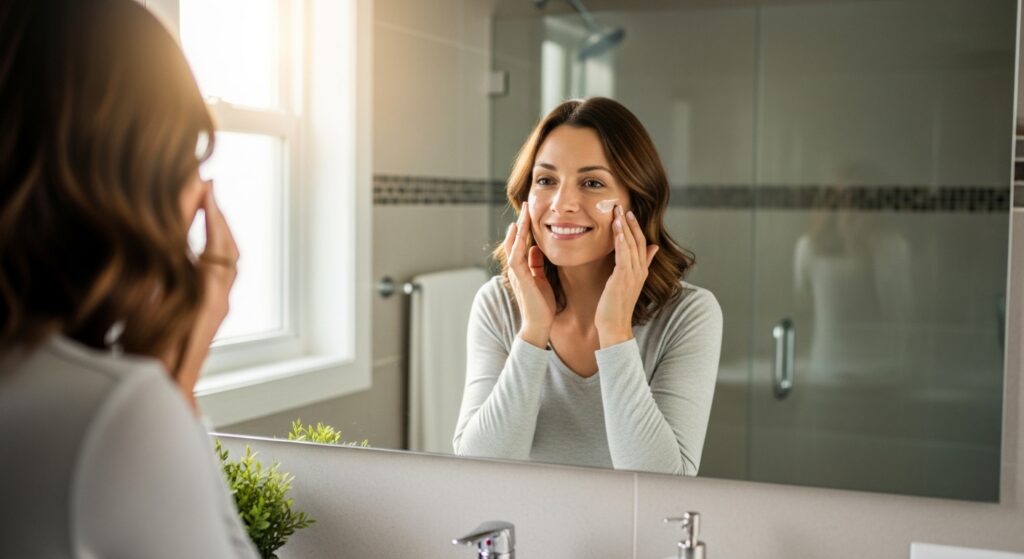 Organic skin care, daily facial routine, natural glow tips, skincare for moms, chemical-free beauty, homemade face masks
