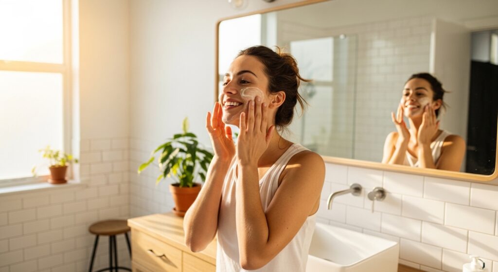 Natural skincare for women, chemical-free face glow, organic beauty tips, home remedies for glowing skin, beginner skincare guide, healthy skin habits.