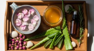 Natural skincare, organic beauty tips, glowing skin at home, nighttime skin repair, chemical-free beauty, beginners skincare guide.