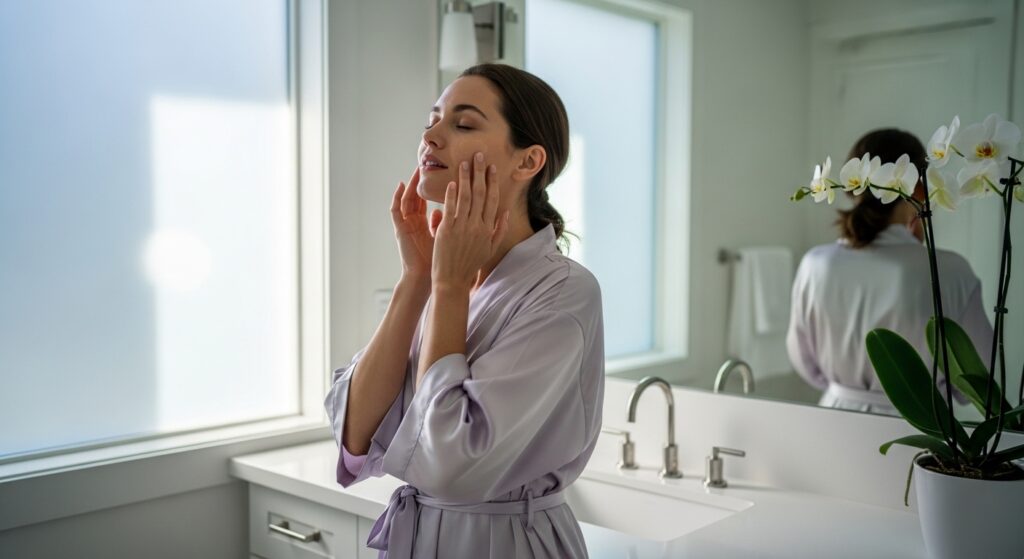 Natural skincare, organic beauty tips, glowing skin at home, nighttime skin repair, chemical-free beauty, beginners skincare guide.