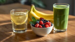 Healthy lifestyle for women, morning habits, daily wellness guide, natural energy boosters, fitness tips for ladies, home workout for women