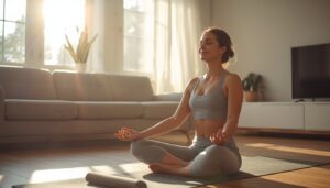 Healthy lifestyle for women, morning habits, daily wellness guide, natural energy boosters, fitness tips for ladies, home workout for women